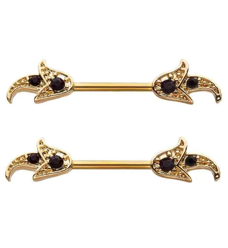 14G Florid Gold Nipple Ring Barbell