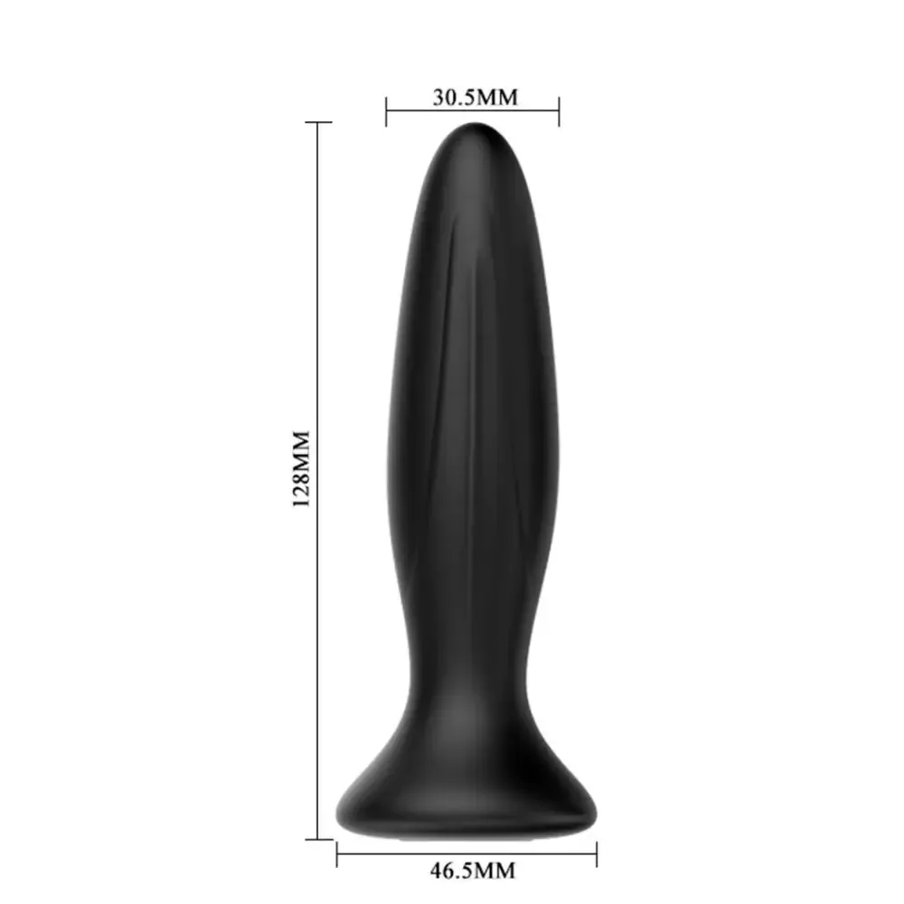 5-inch Silicone Black Waterproof Rechargeable Vibrating Butt Plug