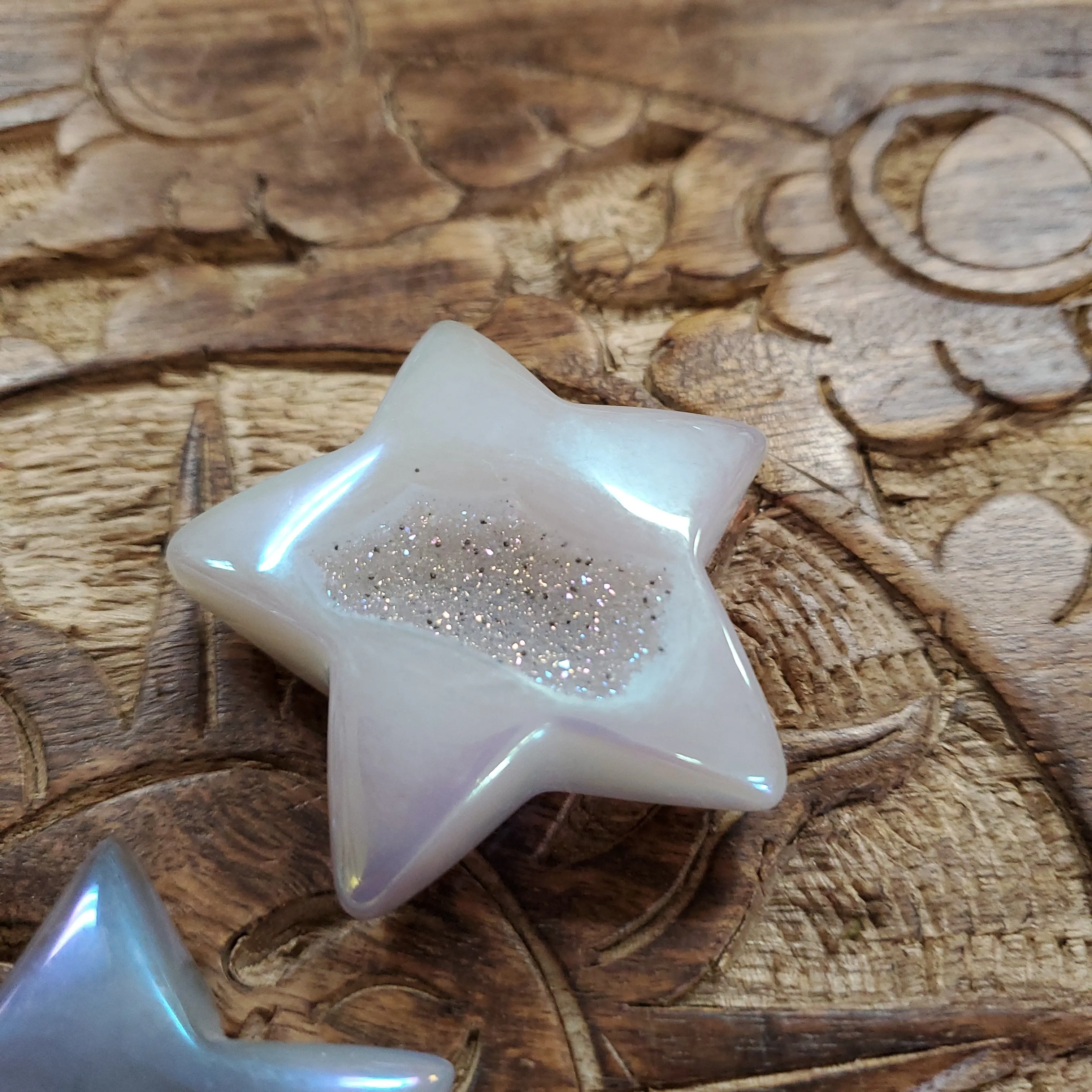 Angel Aura Druzy Agate Puffy Stars
