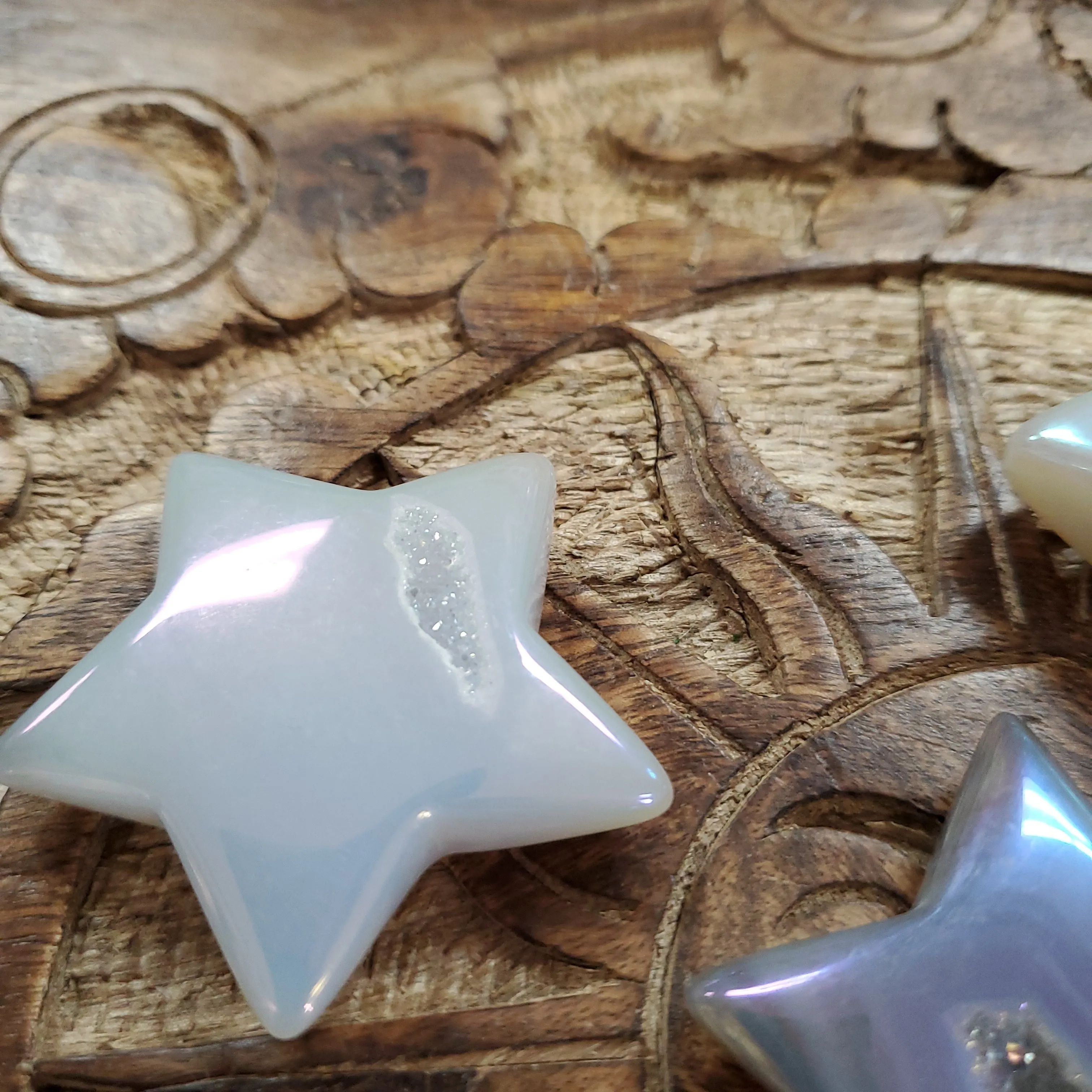 Angel Aura Druzy Agate Puffy Stars