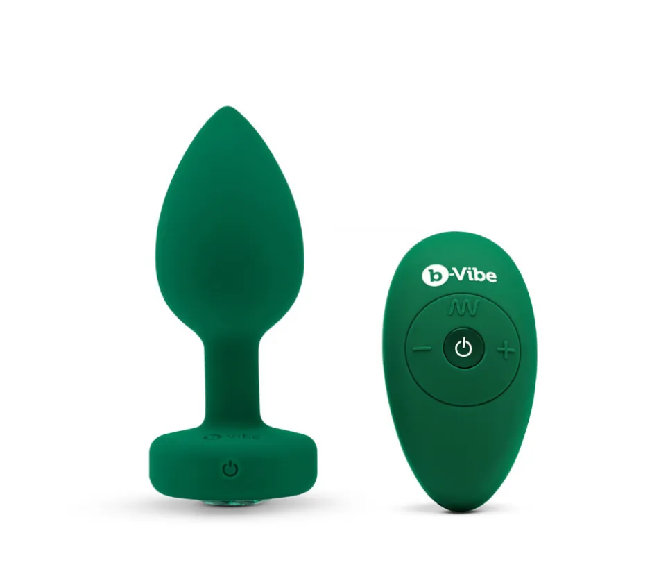 B-Vibe Vibrating Jewel Plug Medium/Large - Emerald