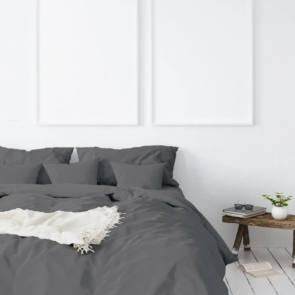 Bamboo Cotton Quilt Cover Set I 1000 TC I King I Pewter