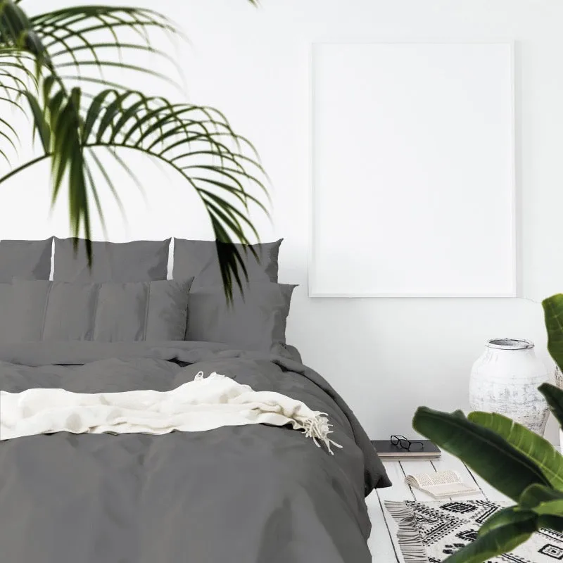 Bamboo Cotton Quilt Cover Set I 1000 TC I King I Pewter