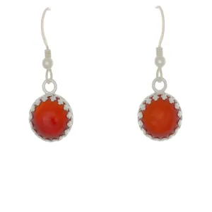 Carnelian Bezel set French Wire Earrings