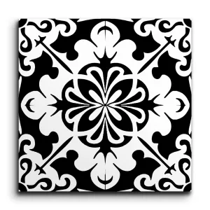 Encaustic Whirlflower Tile of Timeless Elegance