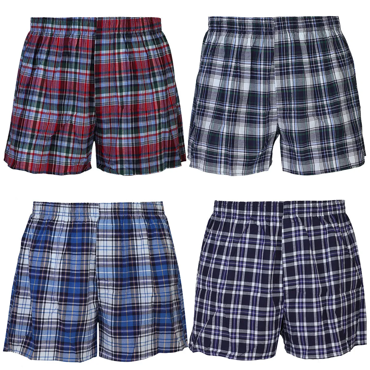 Falari 4-Pack Men's Boxer Underwear 100% Cotton Premium Quality 368-06