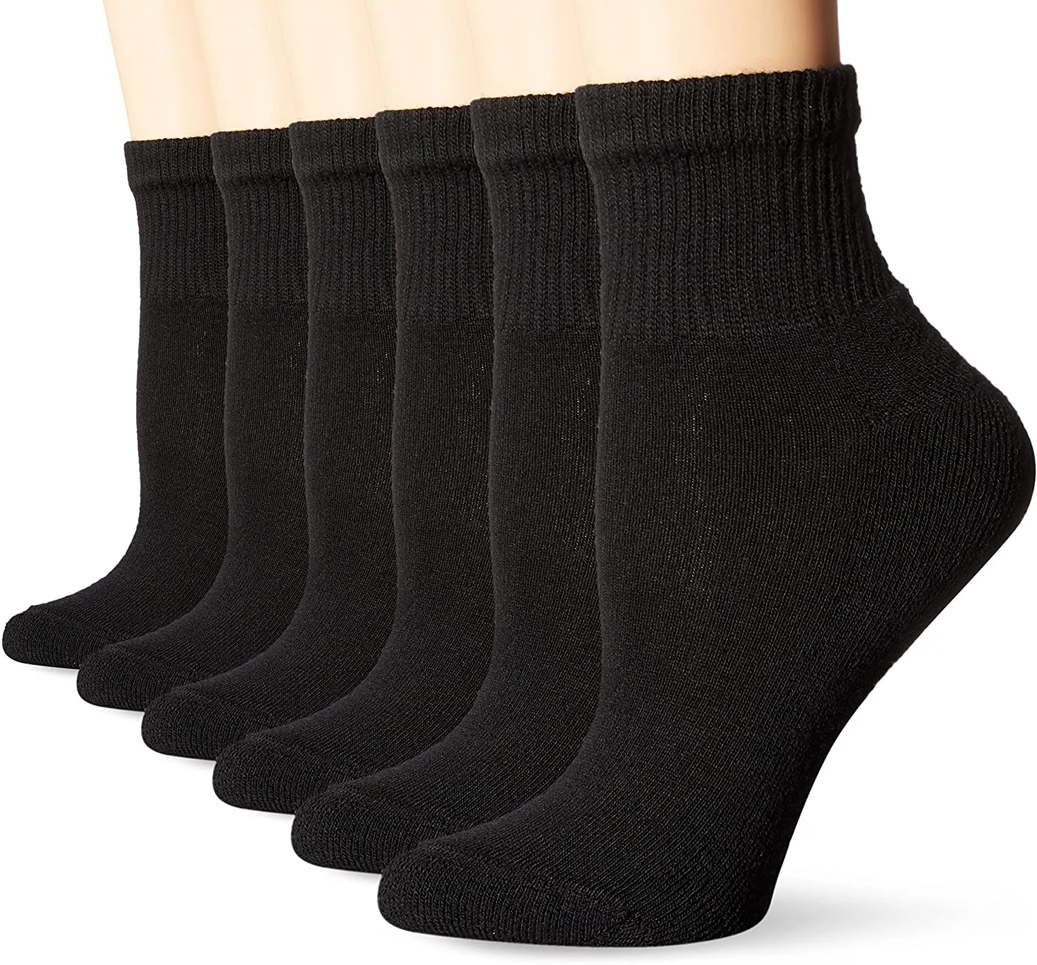 Hanes Ultimate Women's 6-Pack Comfort Toe Seamed Ankle Socks