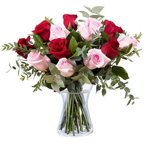 Love Actually-Red and Pink Roses & Fudge Cakes - VD
