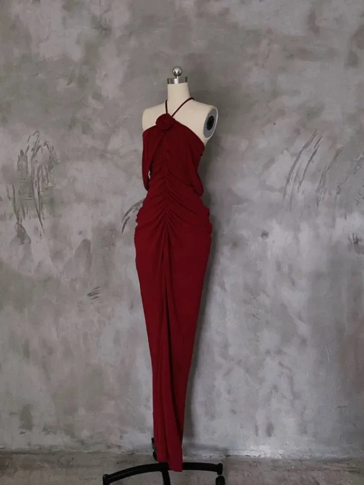 MayFly Tango Handcrafted Rose Strap Dress