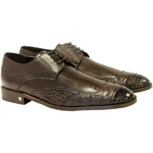 Men's Vestigium Genuine Caiman Belly Derby Shoes Handcrafted