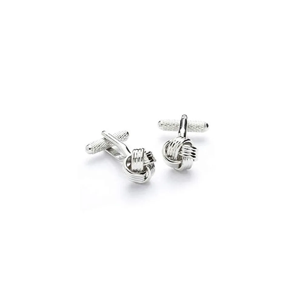 Onyx Art Rhodium Knot Cufflinks