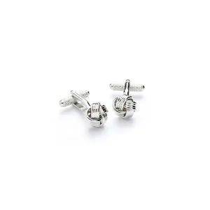 Onyx Art Rhodium Knot Cufflinks