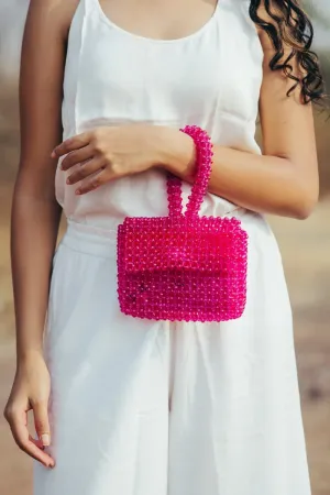 Rani Wristlet | Womens Handbag | Rani Pink | Crystal glass beaded