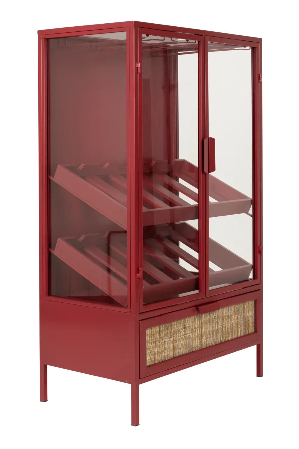Red Wooden Wine Cabinet | Dutchbone Mori