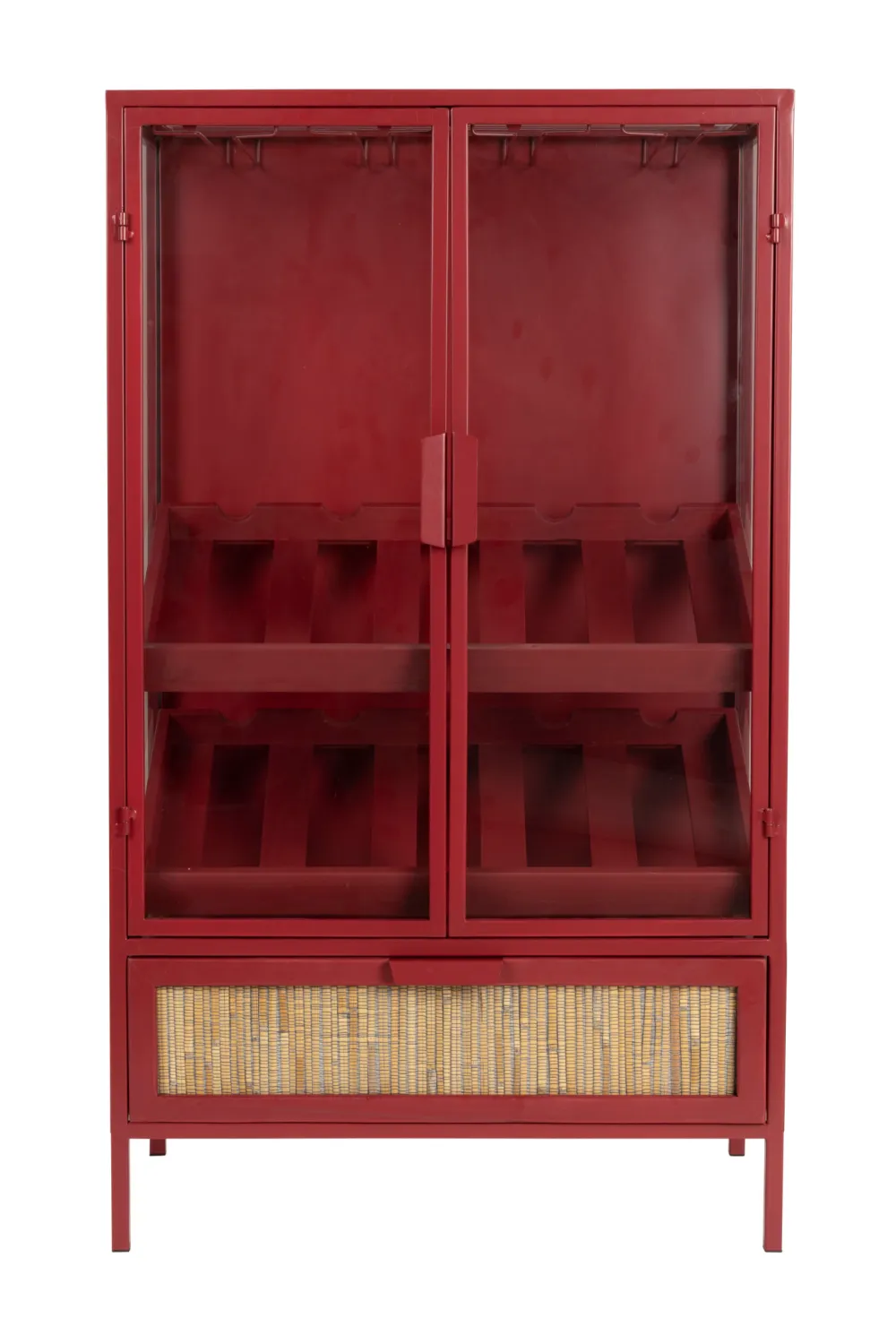 Red Wooden Wine Cabinet | Dutchbone Mori