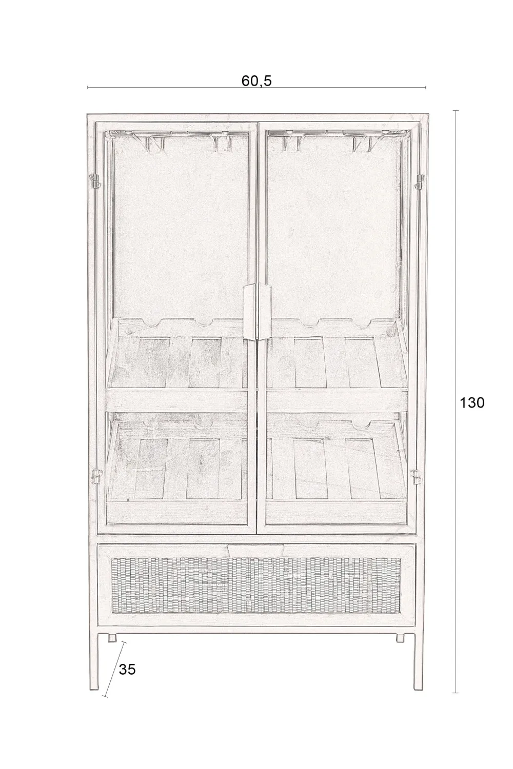 Red Wooden Wine Cabinet | Dutchbone Mori