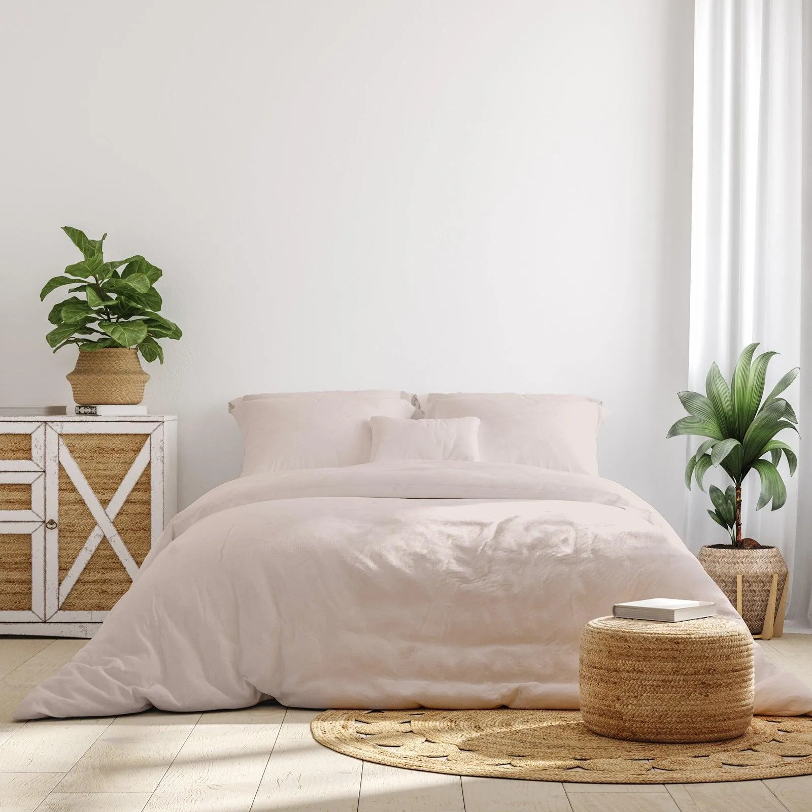 Royal Comfort 1000 Thread Count Bamboo Cotton Sheet and Quilt Cover Complete Set - Queen - Blush