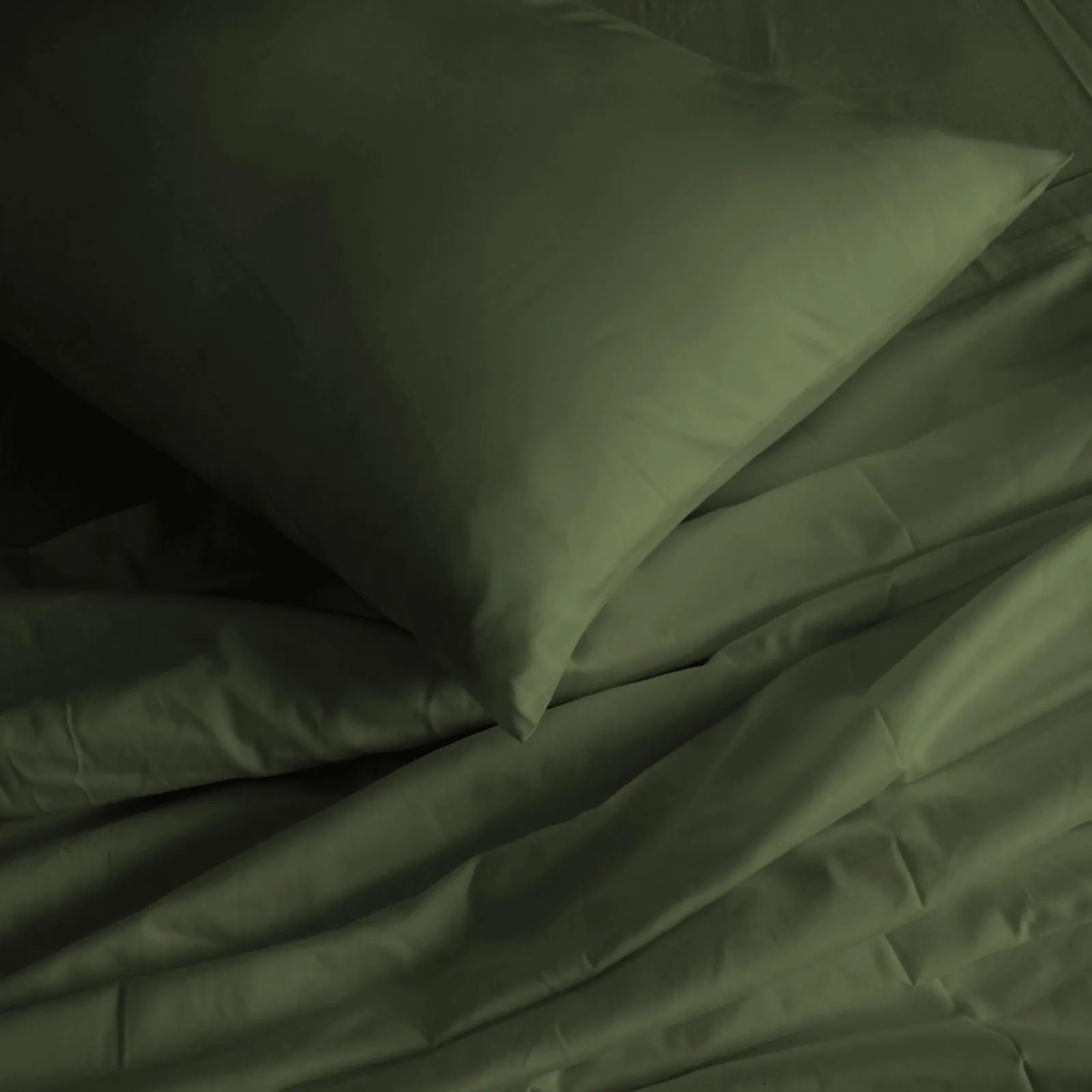 Royal Comfort 1000TC Hotel Grade Bamboo Cotton Sheets Pillowcases Set Ultrasoft - King - Olive