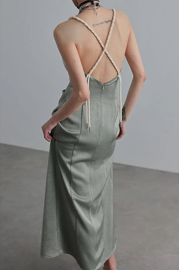 Shirred Double Slip Dress with Refined Accents