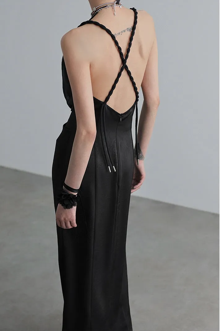 Shirred Double Slip Dress with Refined Accents