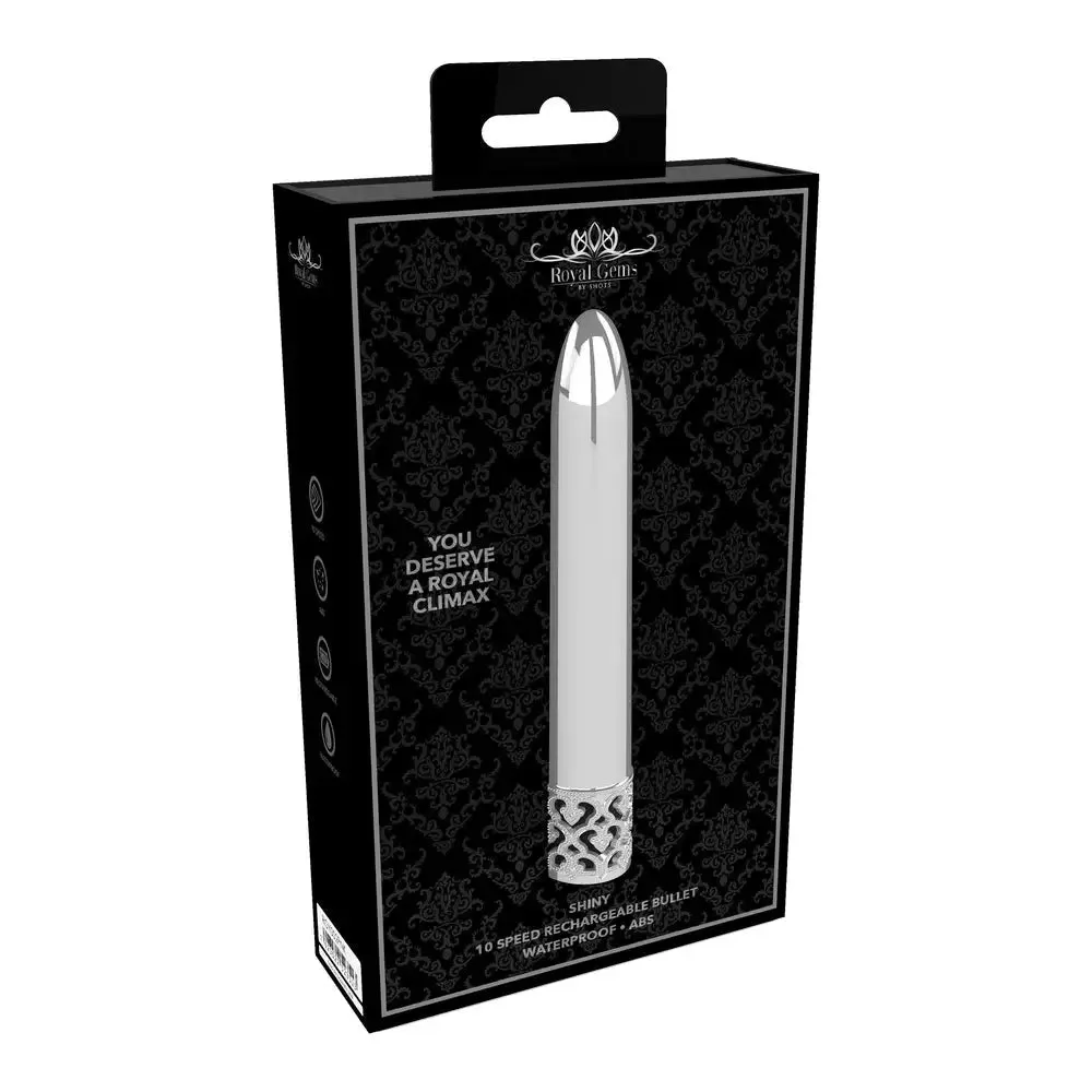 Shots Royal Gems Silver Rechargeable Mini Bullet Vibrator