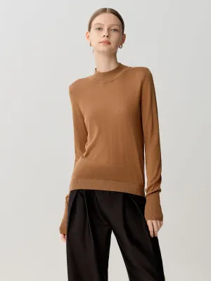 SILKINC Silk-Cotton High Collar Top