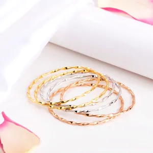 Trinity Harmony 925 Sterling Silver Abstract Combo Bangle Set