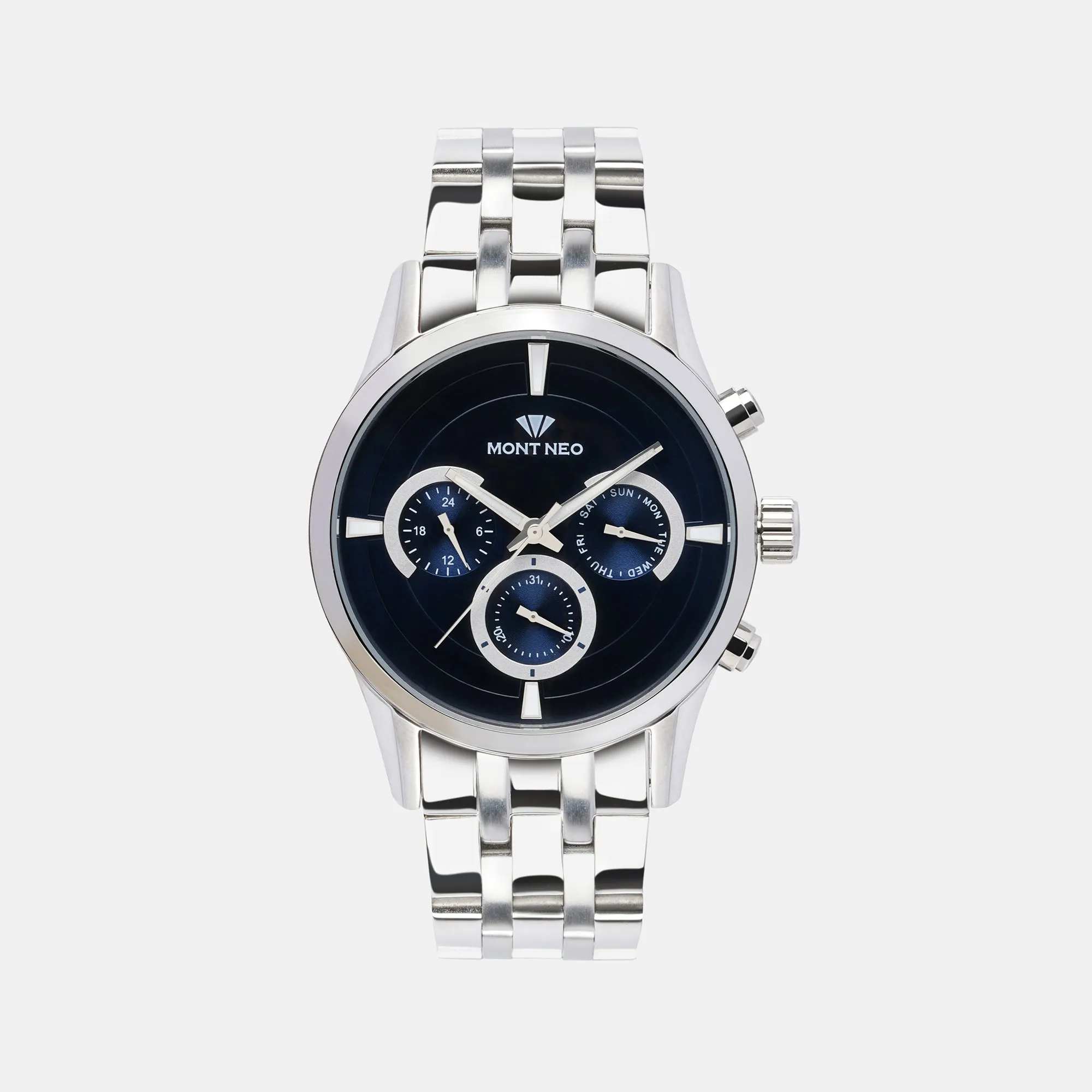 Vibrant Blue Chronograph Men Stainless Steel Watch 7014C-M1105