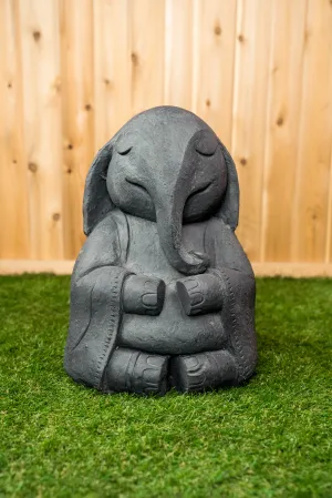 Zen Elephant Buddha-Black Statue