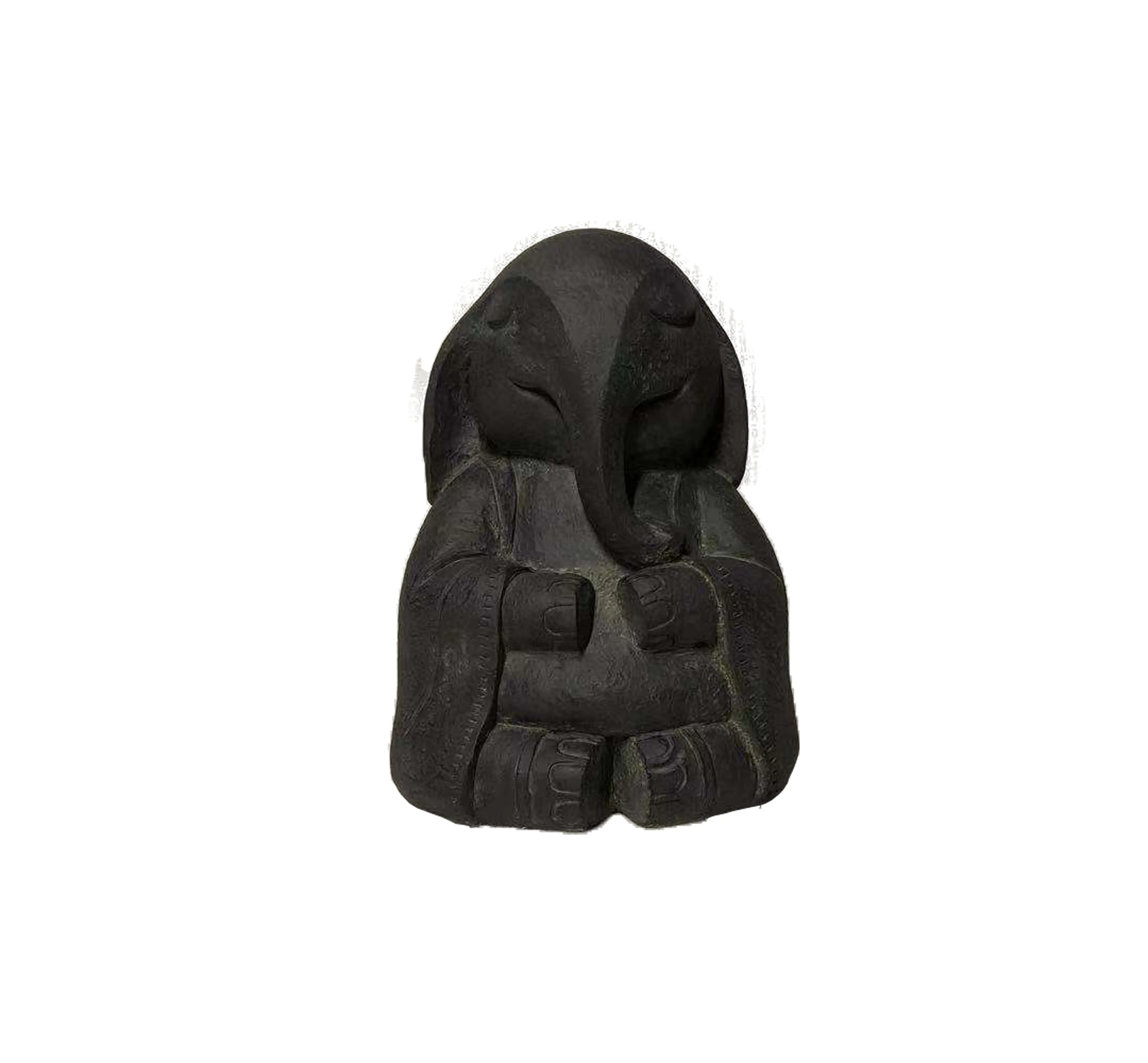 Zen Elephant Buddha-Black Statue
